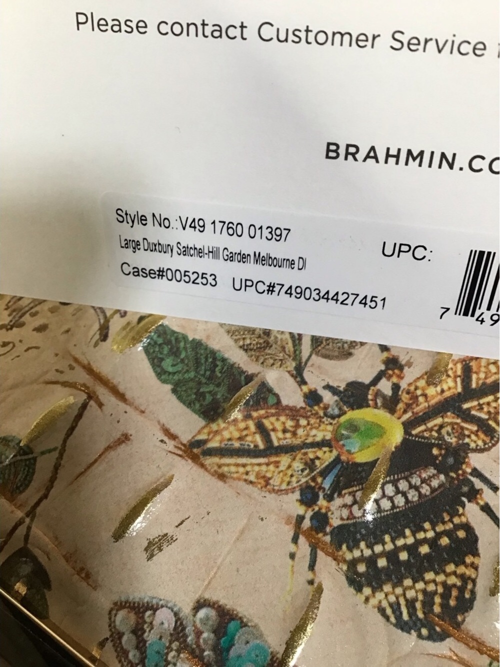 Brahmin LRG Duxbury satchel & wallet Set Hill Garden Butterfly ๐ฆ Botanical - Picture 15 of 17